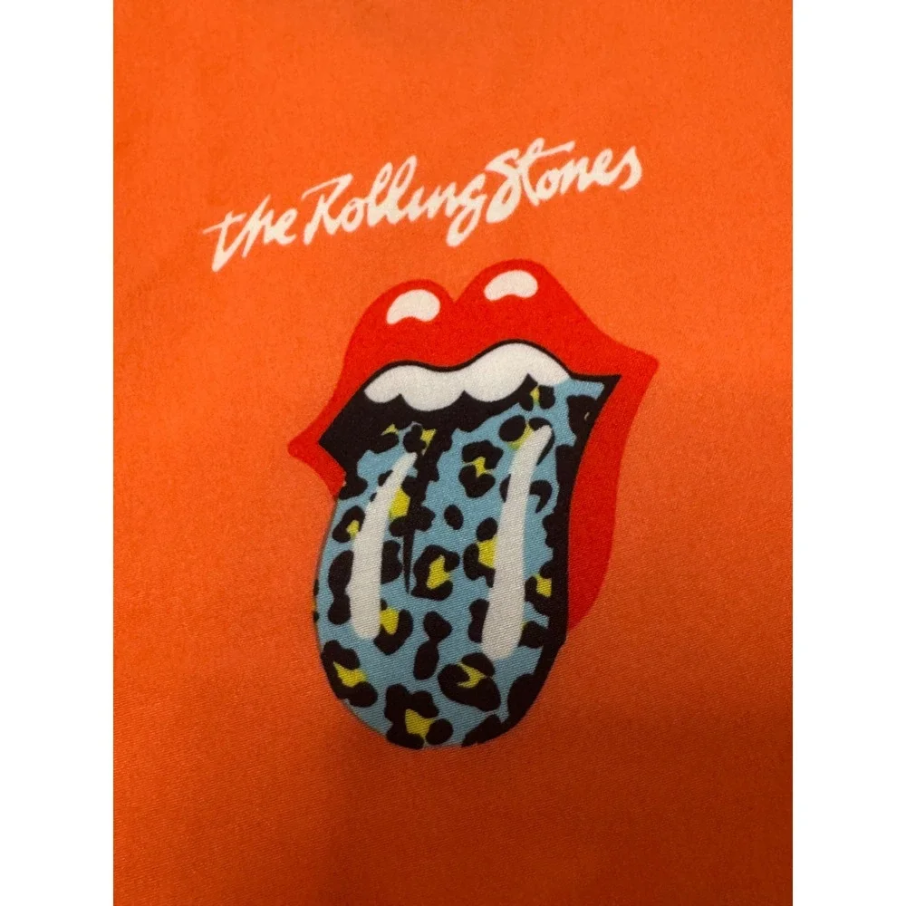 The Rolling Stones Mens Board Shorts Orange Tongue Logo Swim Trunks XL 40-42